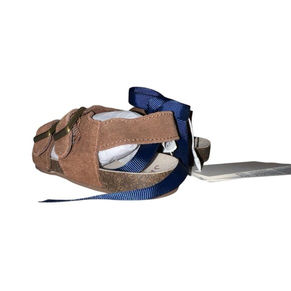 Janie & Jack Leather Buckle Sandal Sz 12-18 Months Brown - Picture 9 of 11